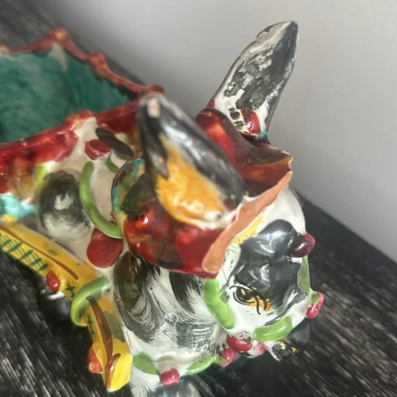 Vintage Italian donkey pulling cart flower planter. - Picture 5 of 10